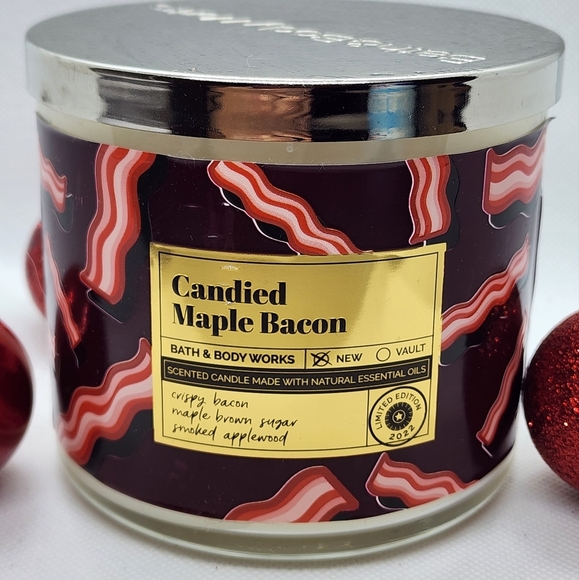 BACON LIMITED EDITION Bath & body works candied maple bacon 3 wick candle Nwt - Picture 1 of 1